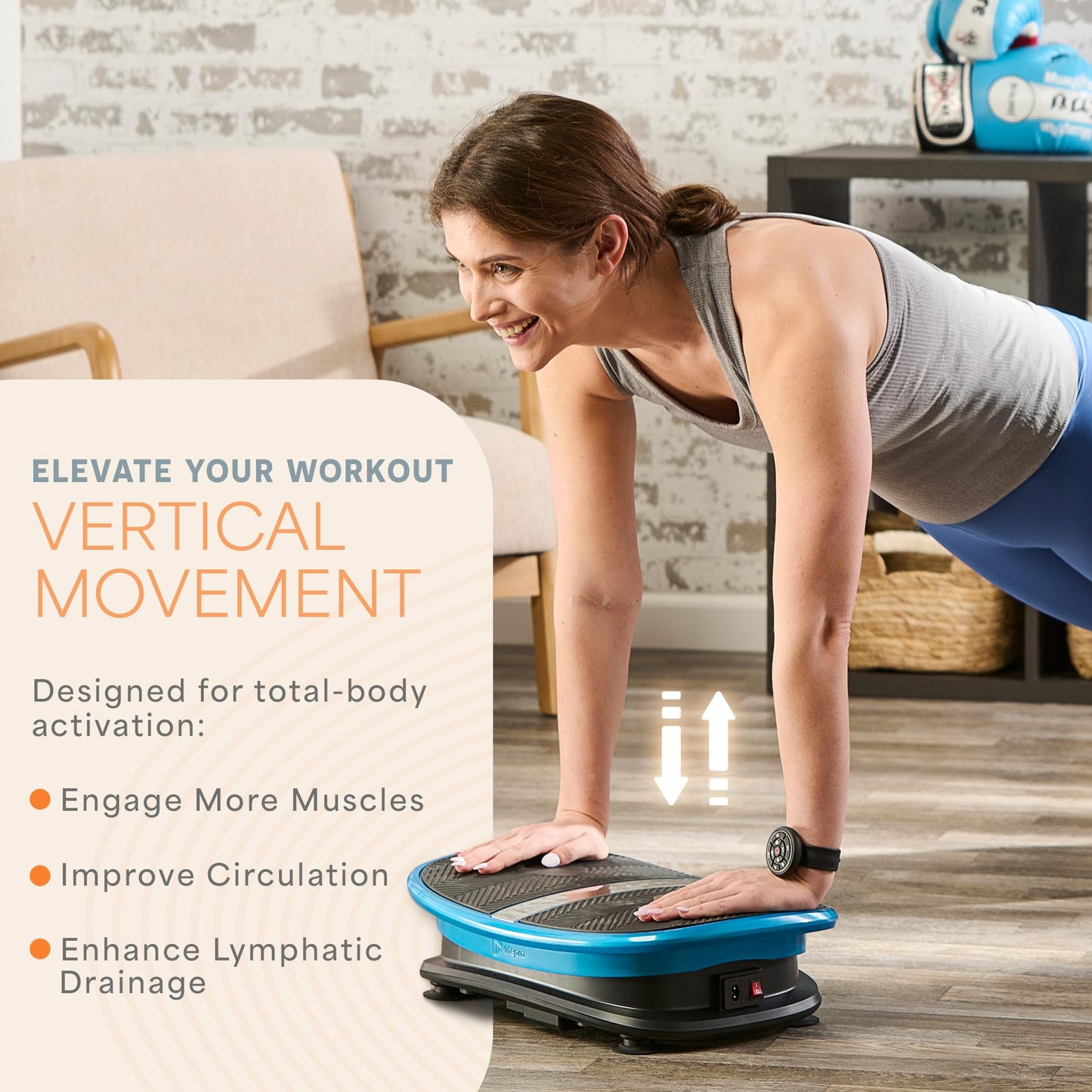 Lifepro Voice-Controlled Vertical Motion Vibration Plate for Lymphatic Drainage with Heat Therapy – Whole Body Curved Vibrating Platform for Muscle Relaxation & Recovery, 265 lb Max Load