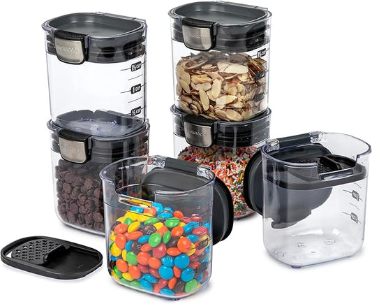 Progressive PKS-401 1.5 Cup Mini Prokeeper+ Airtight Silicone Seal Storage Container Great For Spices & Baking Acessories (6- Piece)