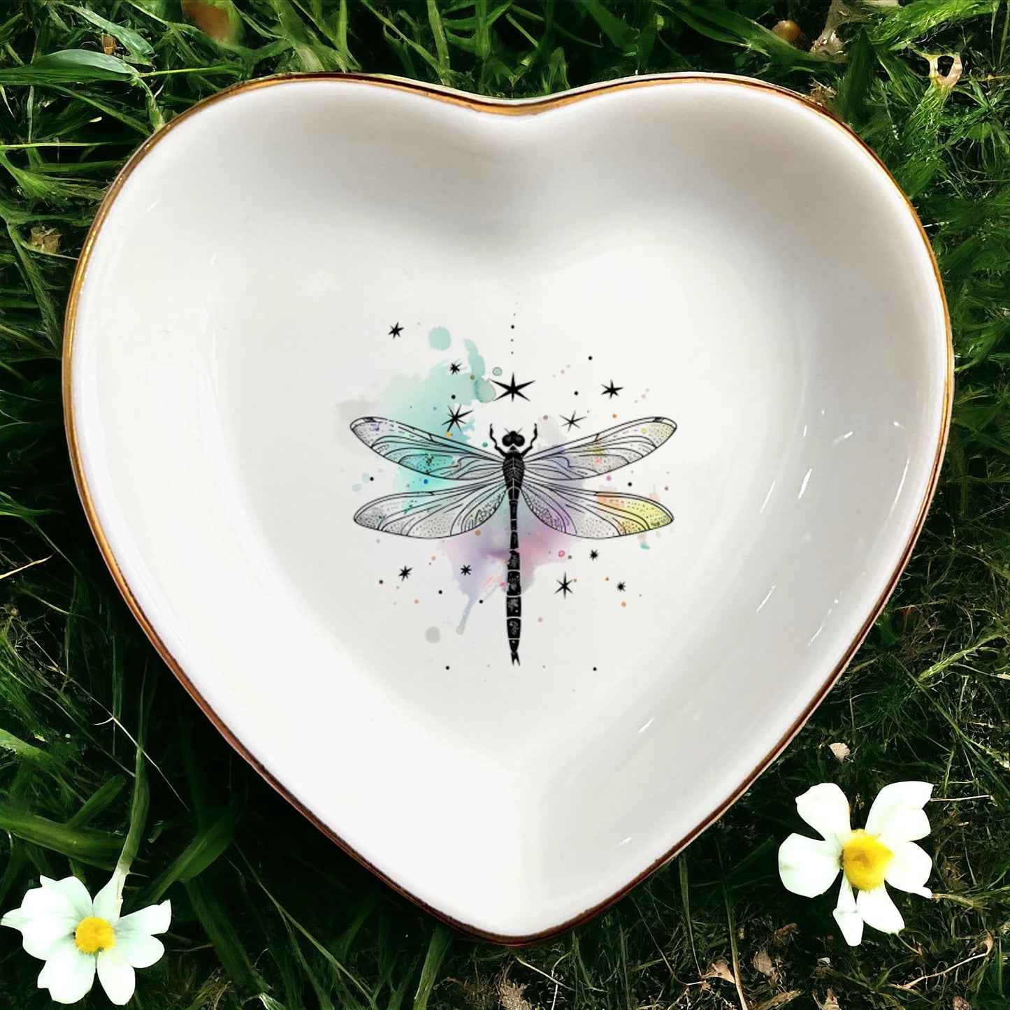 Cute Nature Animal Ring Dish - Jewelry Holder - Decorative Trinket Tray - Gifts for Animal Lover Mom Daughters Sisters Friends For Birthday, Wedding, Christmas (Dragonfly)