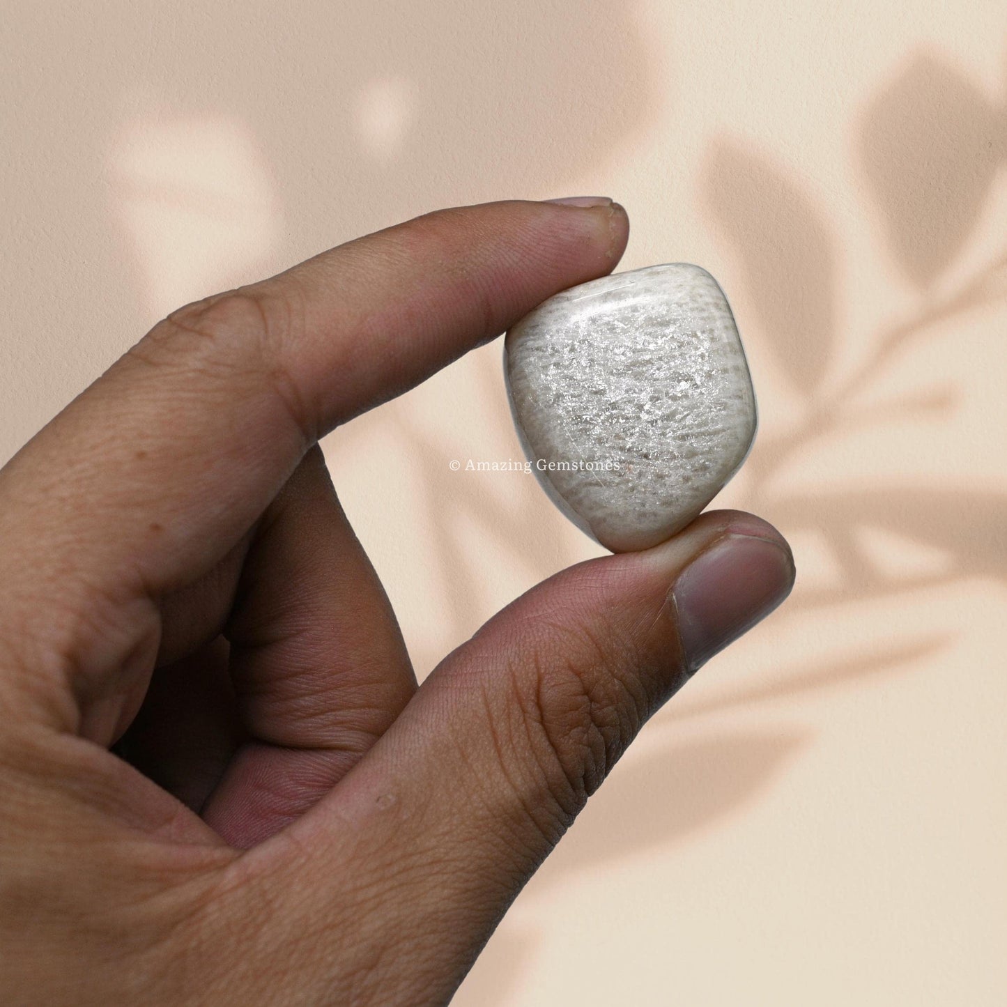 Amazing Gemstone Cream Moonstone Crystals and Healing Stones Tumbled - 1 oz Cream Moonstone Stone,Natural Healing Stones for Energy Balance,Stress Relief - Premium Polished Gems Rocks for Meditation