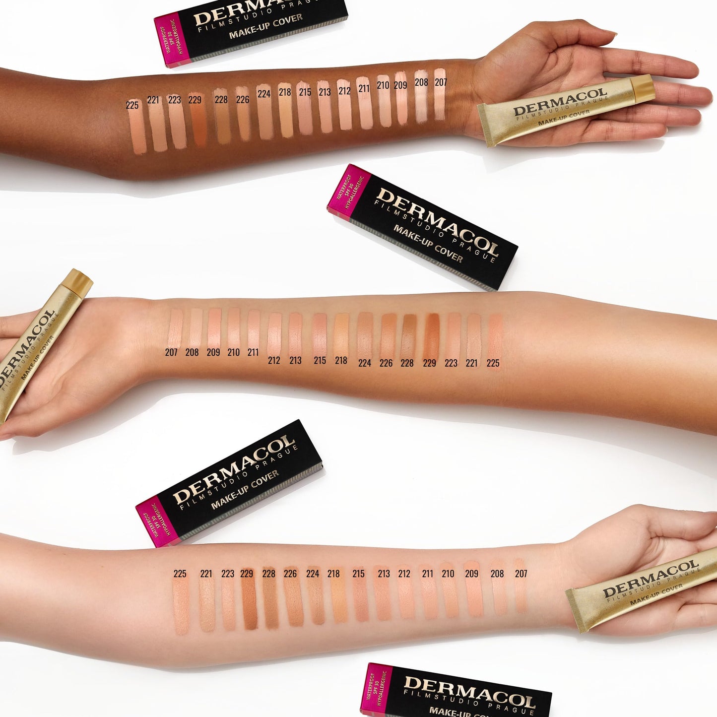 Dermacol - Full Coverage Matte Foundation with SPF 30, Waterproof Foundation for Oily Skin, Acne, & Under Eye Bags, Long-Lasting Makeup, 30g - Shade 208