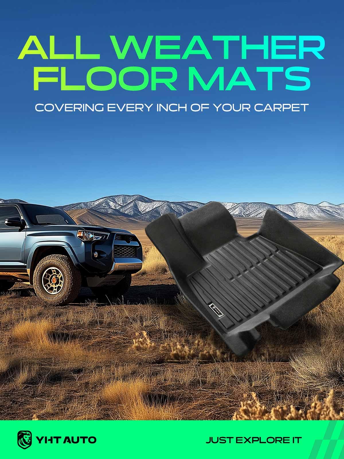 YHTAUTO Floor Mats Fit 2019-2026 BMW X5 G05 5-Passenger, TPE All Weather Car Mats Waterproof Anti-Slip Odorless Floor Liner, Interior Car Accessories Front & 2nd Row Liner