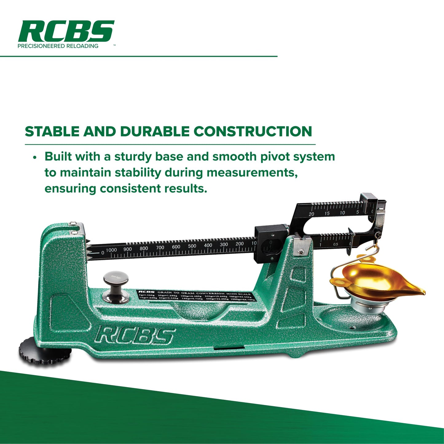RCBS M1000 Mechanical Scale, Precision Mechanical Reloading Scale with 1000 Grain Capacity