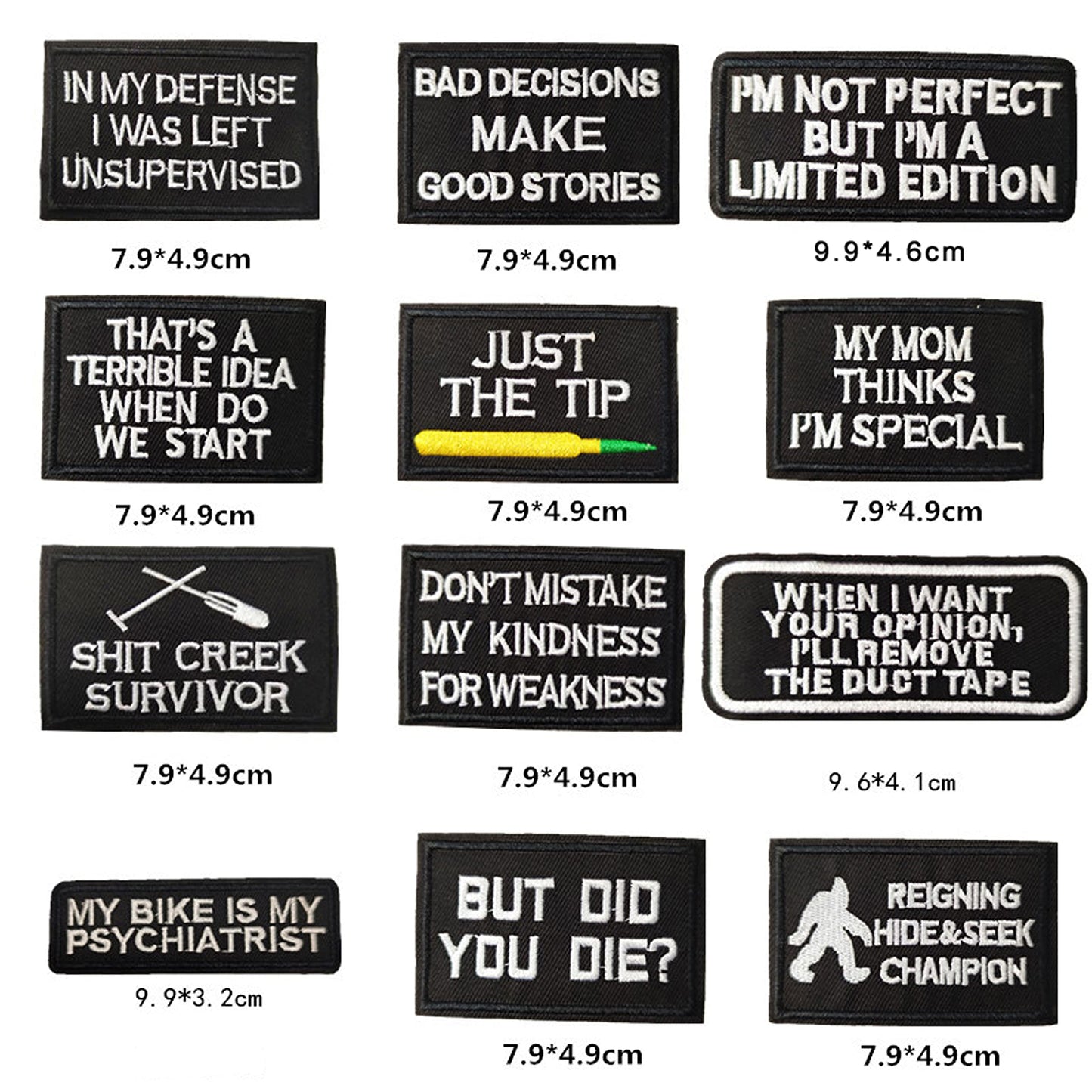 CDzyzh Iron On Patch,Funny Phrases Slogan Letter Sew on/Iron on Word Embroidered Patches for Motorcycle Biker Vest Jackets Backpacks Jeans Hat Clothing Bag Gear,Uniform 36pcs