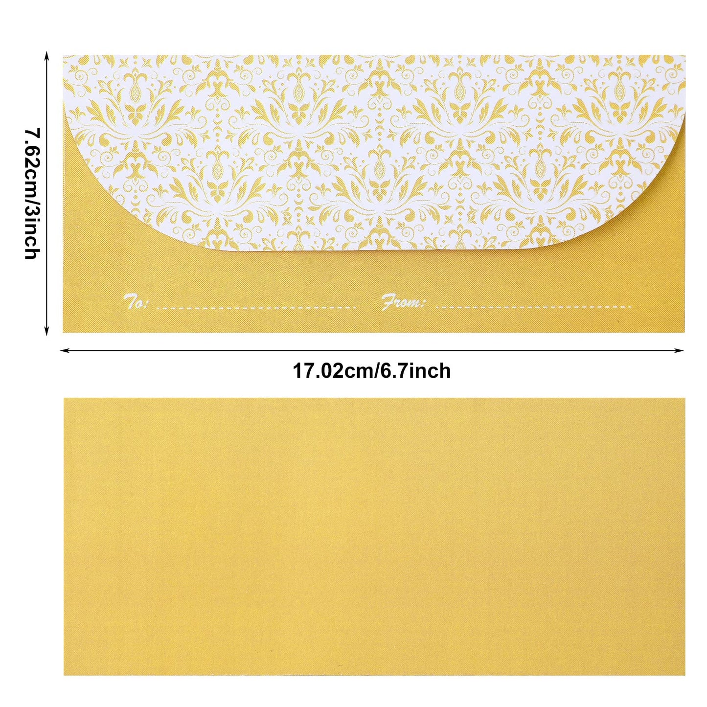 200 Pack Money Envelopes for Cash Gifts, Paper Greetings Money Holder Gift Envelope for Cash Gold Money Envelopes for Budgeting and Saving, Graduation, Birthday Supplies, 6.7 x 3 Inch