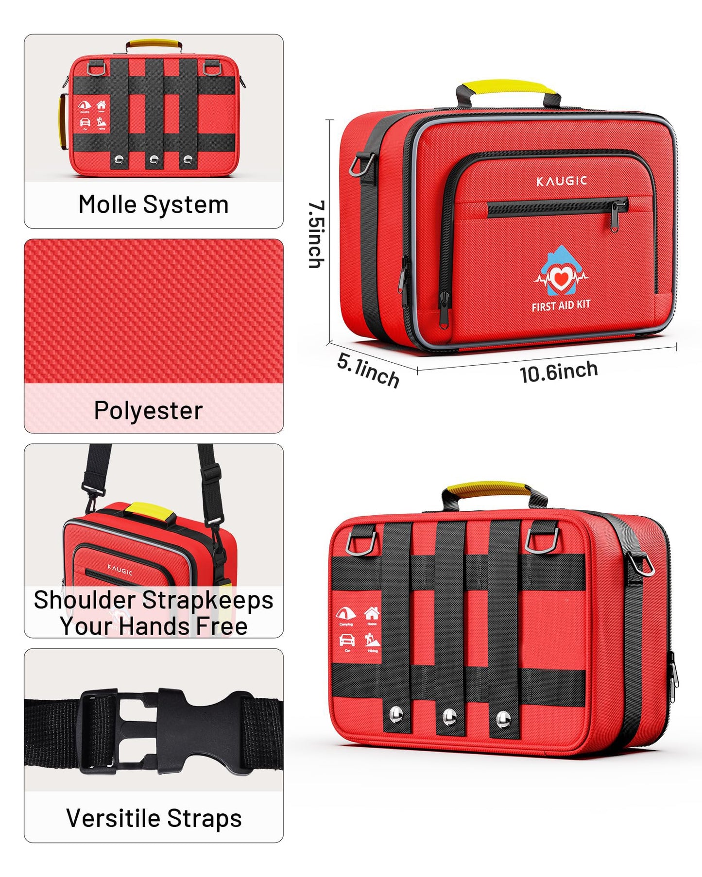 500 PCS First Aid Kit for Travel Camping Car Home Businesses, Well-Organized Emergency Kit, Survival Trauma First Aid Kits for Home College Dorm Essential Supplies