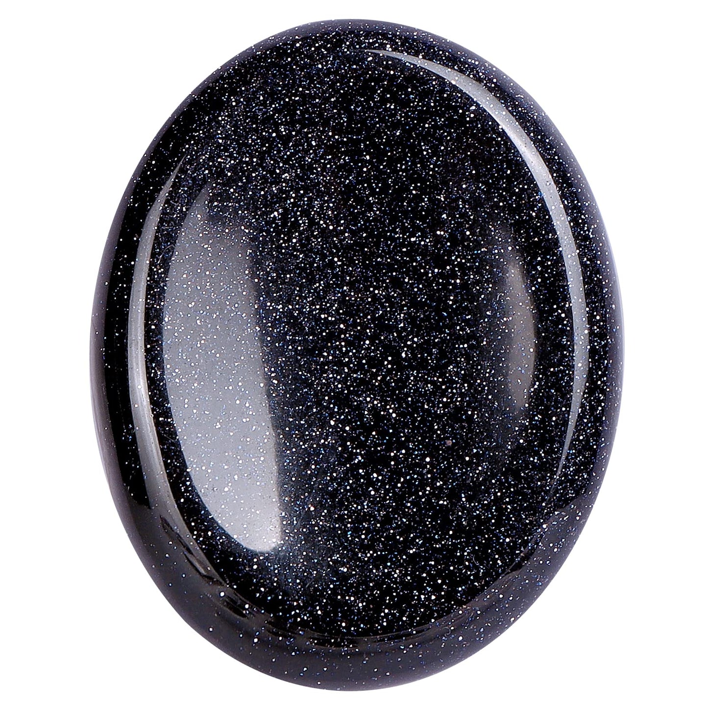 LEADGEM 2" Worry Stone Blue Sand Crystal Palm Stones, Healing Goldstone Crystals for Anxiety Meditation, Turmalina Negra Thumb Stone Anxiety Relief Items Gift