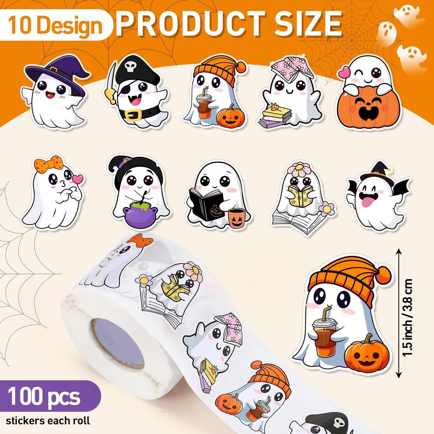 Containlol 1000 Pcs Rhinestone Heart Stickers 2 Rolls 1.5 Inches Mothers Day Stickers Self Adhesive Seal Decals for Mom Gift Bags Greeting Cards Party Supplies(Ghost)