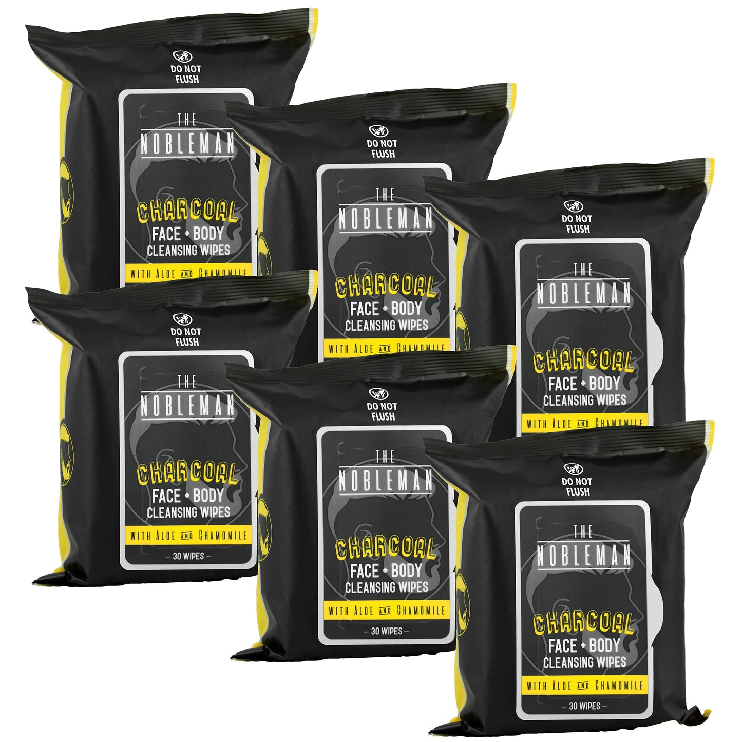 The Nobleman Cleansing Wipes 6 Pack (180 ct., Charcoal)
