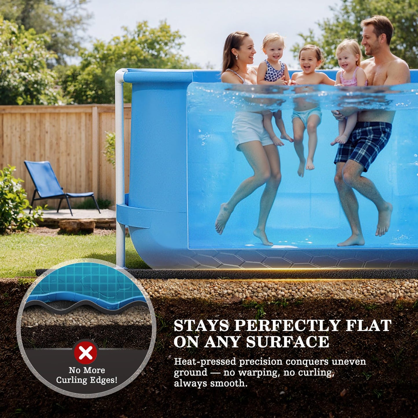 UIRWAY 12 x 20ft Rectangle Pool Liner Pad for Above Ground Pool, [2026 New 300G/M² Thicker Heavy Duty] Black Geotextile Swimming Pool Floor Liner, Puncture Resistant Pool Base, Weed Barrier Protection