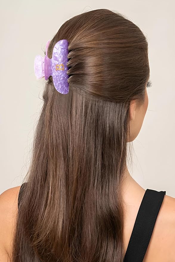 Initial Cute Hair Clips - Purple Letter Elegant Hair Claw Clips, Fashion Glitter Claw Clips Durable Hair Clips, Wedding Gift, Bridesmaid Gifts, Birthday Gifts, Christmas Gift, Letter E