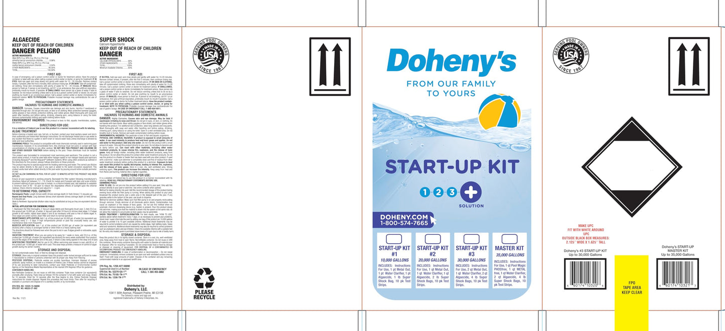 Doheny's Master Pool Opening Kit | Made in USA | Start-Up Chemicals for Pools | Includes Ultimate Kit, Natural Chemistry, Metal Out, Clarifier, Spring Control & Super Shock | Treats 30,000 Gallons