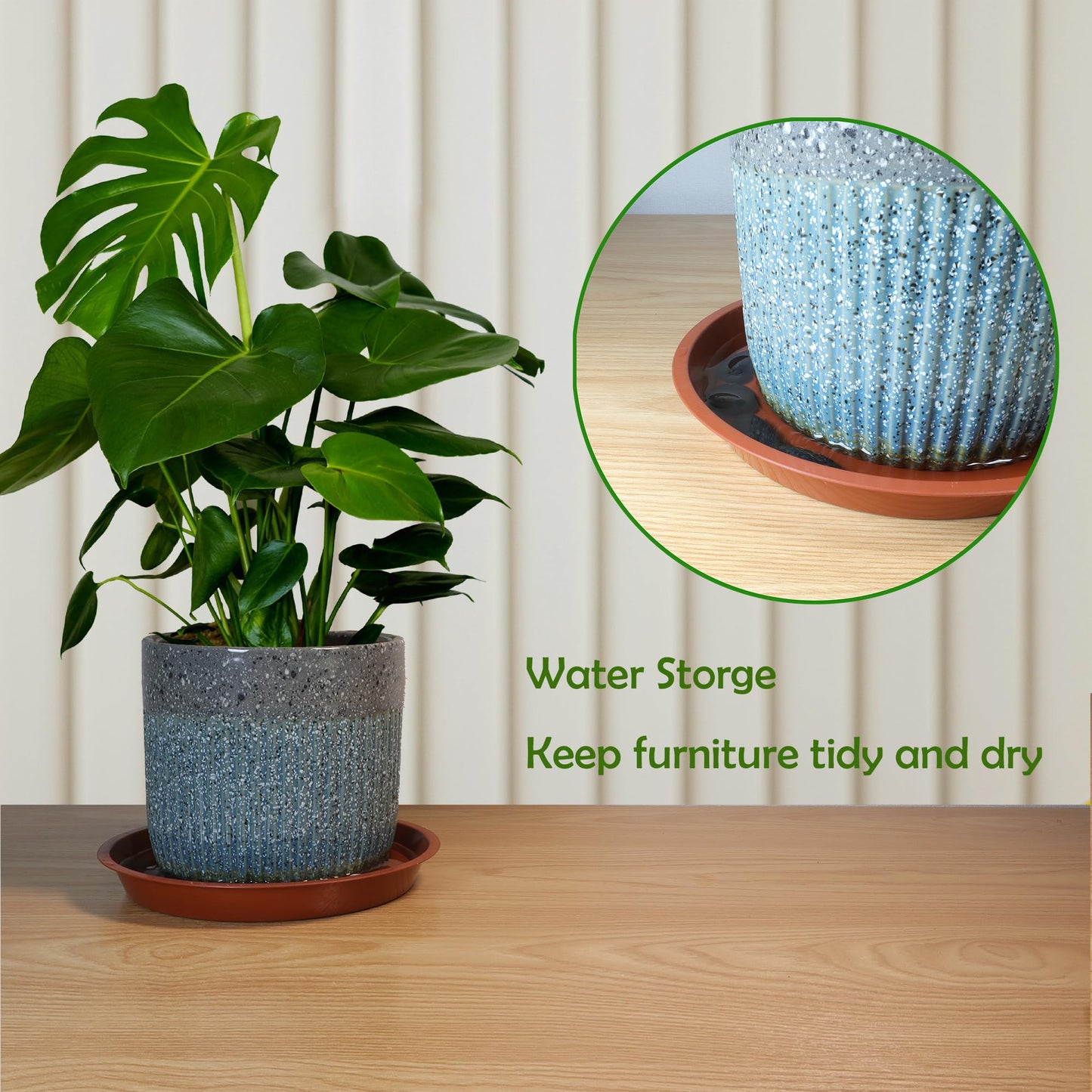 TNTIWQ 12 Pack 10 Inch Round Plant Saucers for Less 8 Inch Pot Indoors Outdoors Plant Trays for Pots Planter Saucer Plastic Drip Tray Planter Water Tray (Clear, 10"(12pcs))