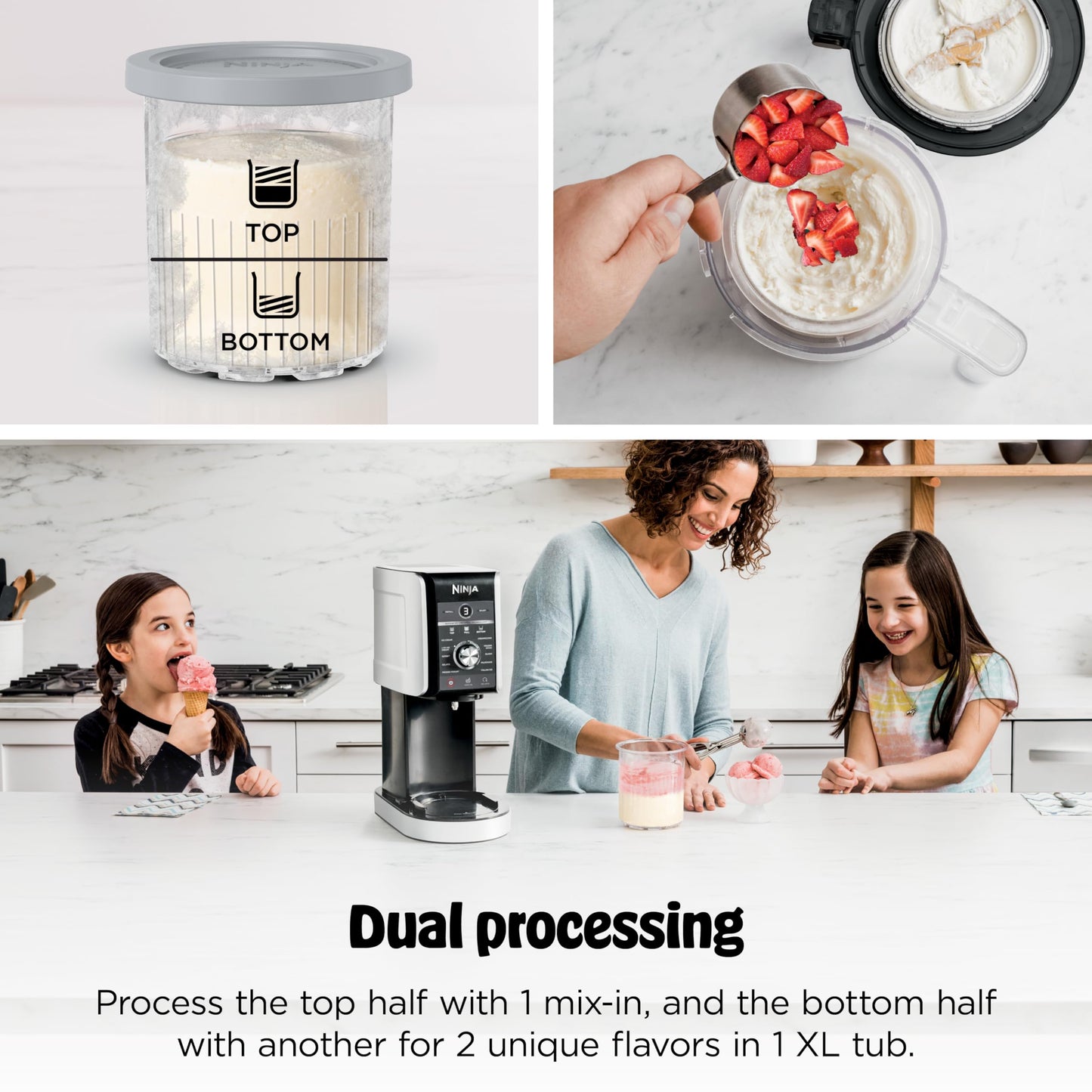 Ninja CREAMi Deluxe Ice Cream Maker, Treats and Frozen Desserts, Sorbet, Milkshakes, Yogurt and More, 11-in-1 Programs, XL Capacity, Includes Two 24-oz Family-Size Tubs, Silver, NC501