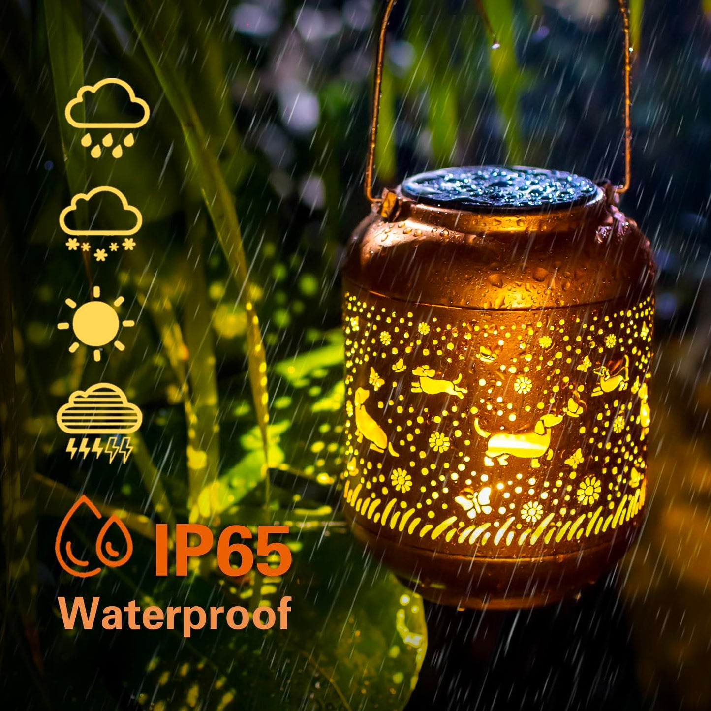 Mothers Day Gifts for Mom，Dachshund Dog Solar Lanterns Outdoor Waterproof Hanging Solar Lights Dog Gifts for Women/Men Metal Decorative LED Lanterns for Garden Decor,Patio,Lawn,Pathway,Yard