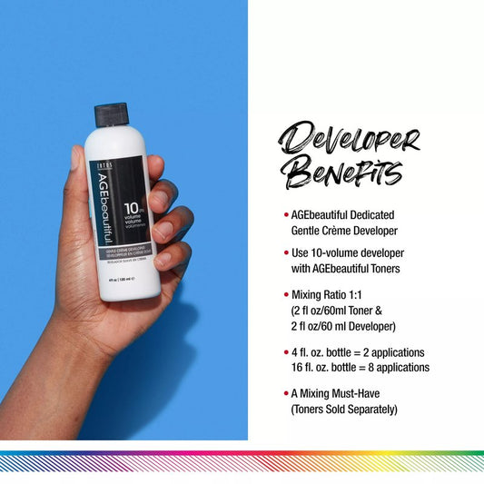 AGE beautiful Gentle Creme Hair Developers | For Permanent Hair Color Dyes, Toners, Lighteners | Professional Salon Coloring | Long Lasting Haircolor for Gray Coverage