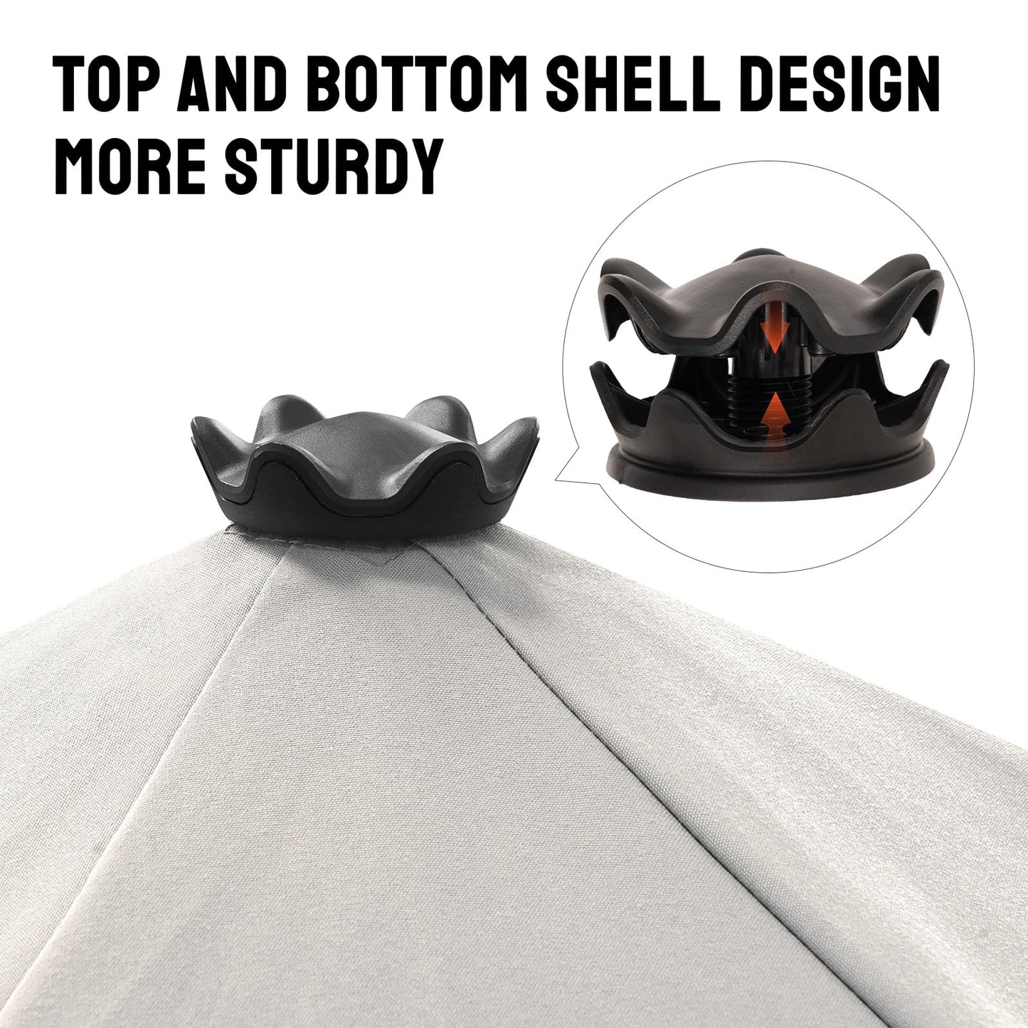 CROWN SHADES 9 Ft Patio Umbrella with Auto-Tilt & Olefin Fabric - Patented 45°Edge Connection Wind Resistant Outdoor Umbrella for Table, Pool, Beach, Effortless Crank System