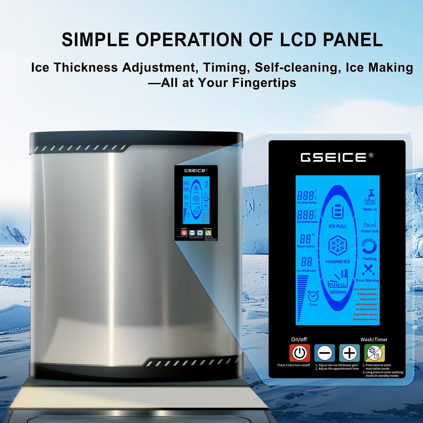 500lbs/24H Ice Machine Head Only, ETL Commercial Ice Maker for Restaurant, Ice Machine for Hotel, Ice Maker for Bar Cafe Shop Chains, DOE&CEC Energy-efficient,48 Hours Timer, Self-Cleaning