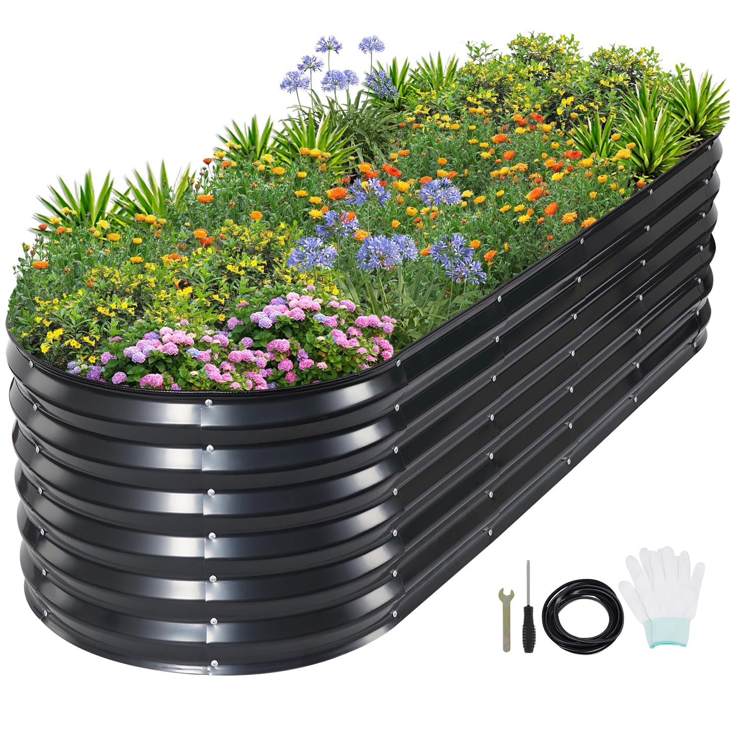 1MORE Raised Garden Bed- Planter Garden Boxes Outdoor, Raised Beds for Gardening.6X2X1.4FT(1pcs)-Grey