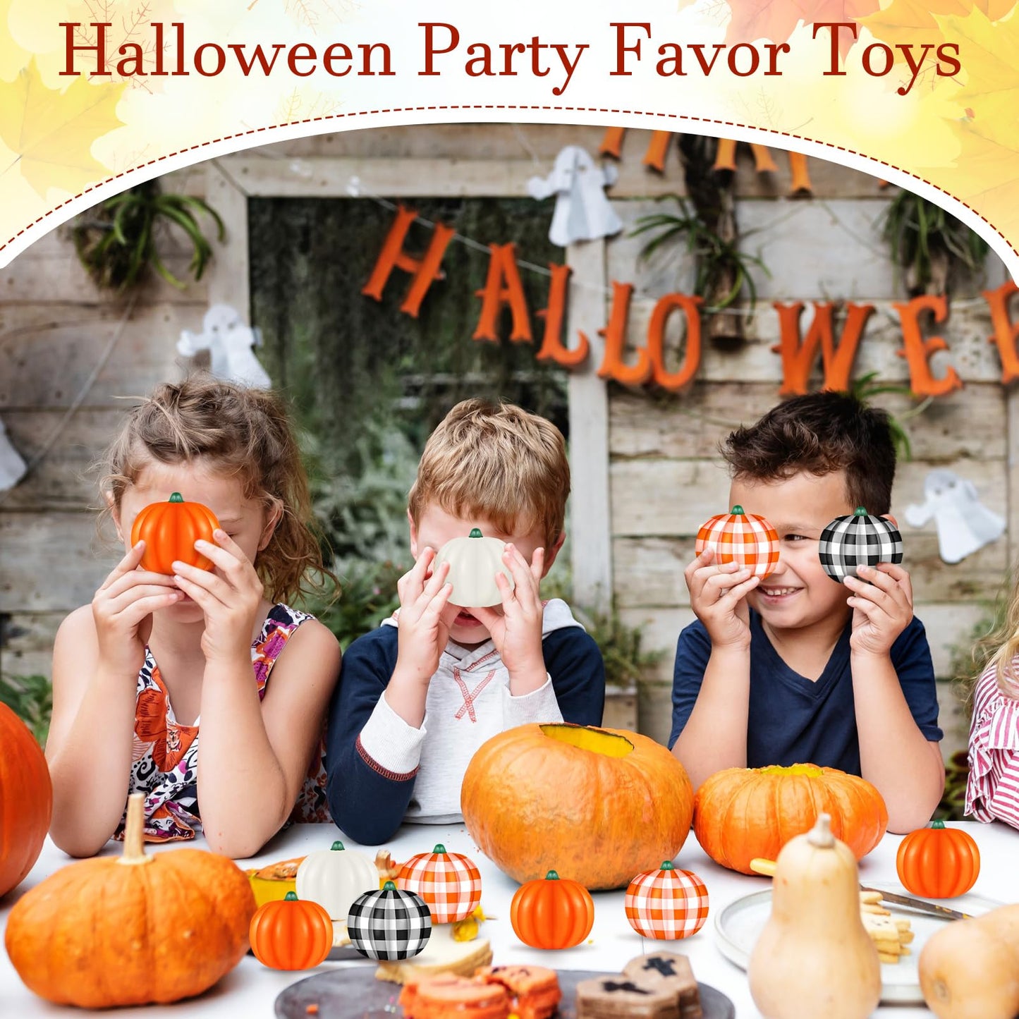 Leyndo 24 Pcs Thanksgiving Pumpkin Stress Balls Bulk Stress Relief Mini Foam Squeeze Ball Halloween Party Favors with Storage Bag for Bag Fillers Carnival Reward (Vivd Style)