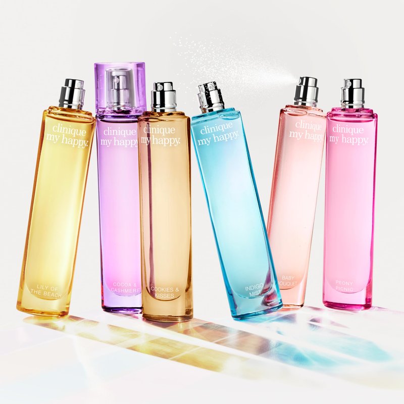 Clinique My Happy Fragrance Spray, Lily of the Beach | Notes of Coconut + Solar Lily | Perfumes for Women, Mini Travel Size, 0.5 Fl Oz