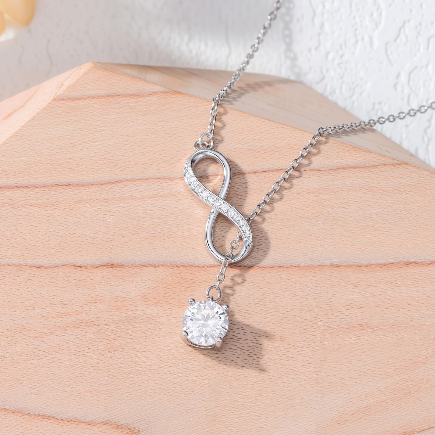 YYB Y Necklace Infinity Pendant Lariat Necklace for Women 925 Sterling Silver Drop Necklaces Christian Jewelry Birthday Anniversary Mothers Day Gifts for Mom Sister Girlfriend