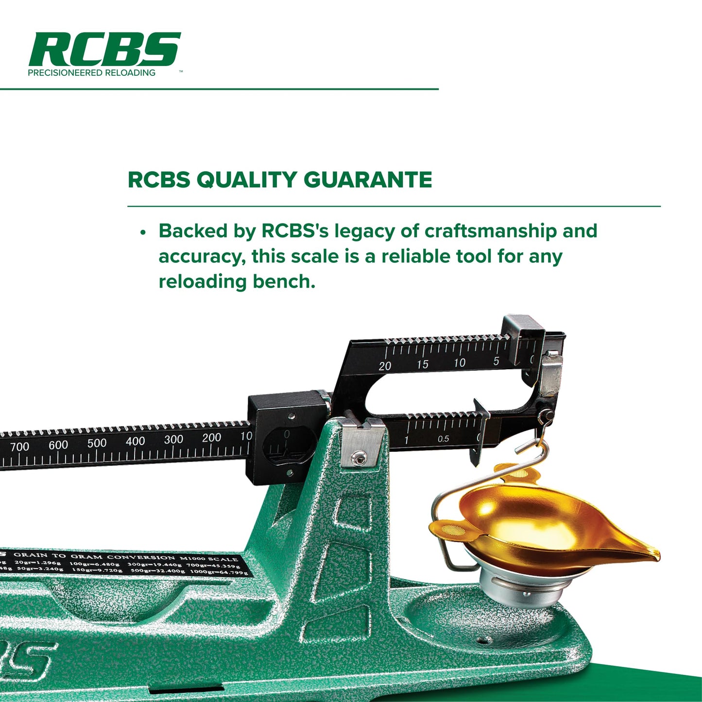 RCBS M1000 Mechanical Scale, Precision Mechanical Reloading Scale with 1000 Grain Capacity