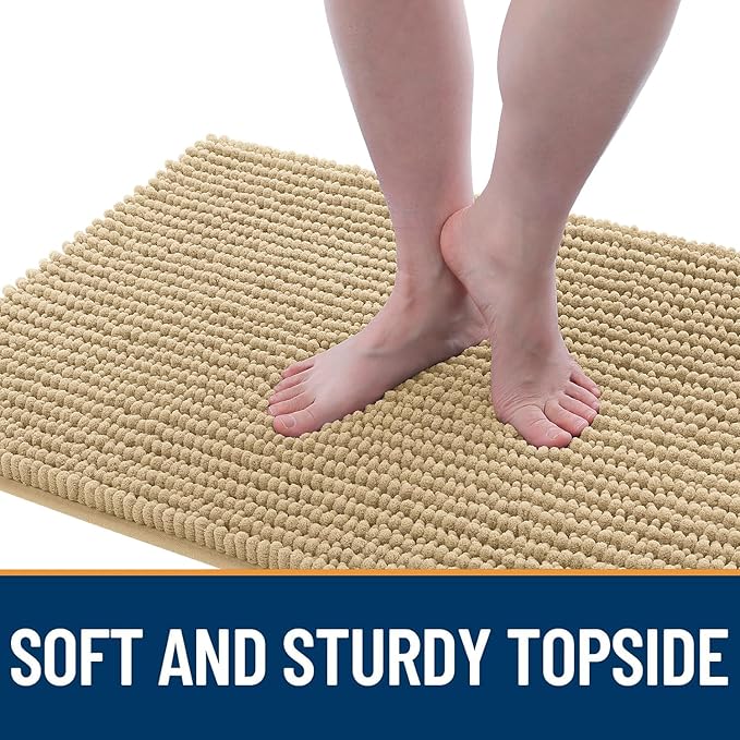 OLANLY Dog Door Mat for Muddy Paws 70x46, Ultra Absorbent Chenille Mud Doormat, Non-Slip Washable and Dirt Trapping Doormat for Indoor Entryway, Quick-Dry Indoor Pet Bed Mats for Dogs, Beige