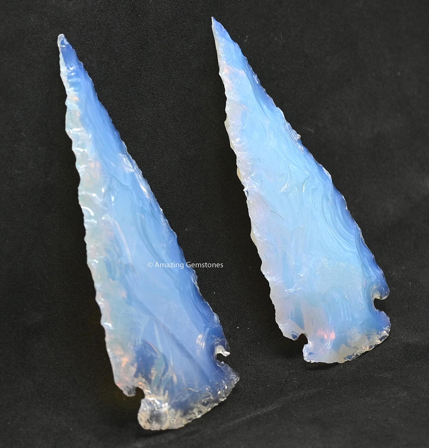 Amazing Gemstone 2 Pieces Opalite Arrowhead, Crystal and Healing Stone Flint Rock Arrow Head - 2 to 3 Arrowheads for DIY Project Craft Point Jewelry Making