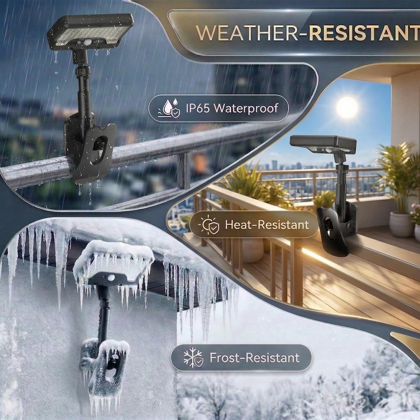 Clip On Solar Lights Outdoor with Motion Sensor, 3 Modes Solar Fence Lights with 3CCT, Adjustable, USB Solar Powered, IP65 Waterproof Motion Sensor Outdoor Lights for Yard Deck Gutter(2 Pack,Black)