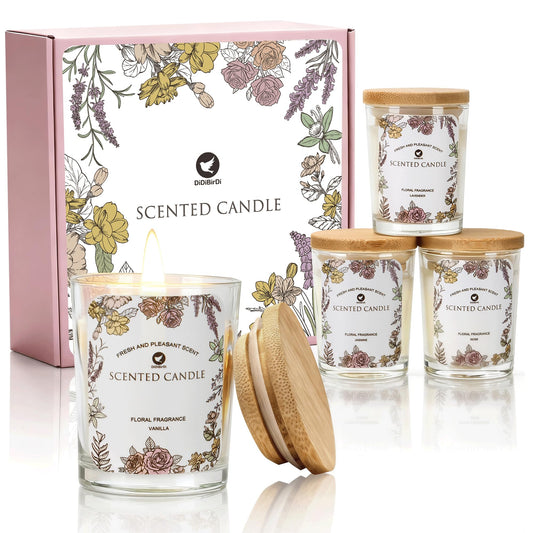 99BOX Scented Candle Set 4 Pack,Soy Wax Candles— Rose, Vanilla, Jasmine, for Birthdays, Weddings, or Any Romantic Moment of Relaxation