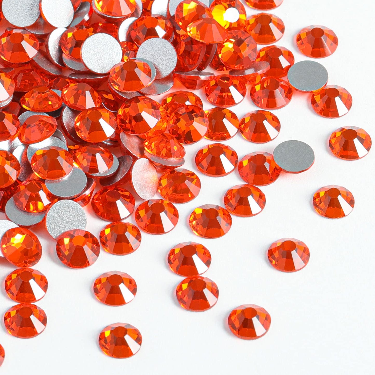 Beadsland 2880pcs Flat Back Crystal Rhinestones Round Gems for Nail Art and Craft Glue Fix, Orange,SS20,4.6-4.8mm