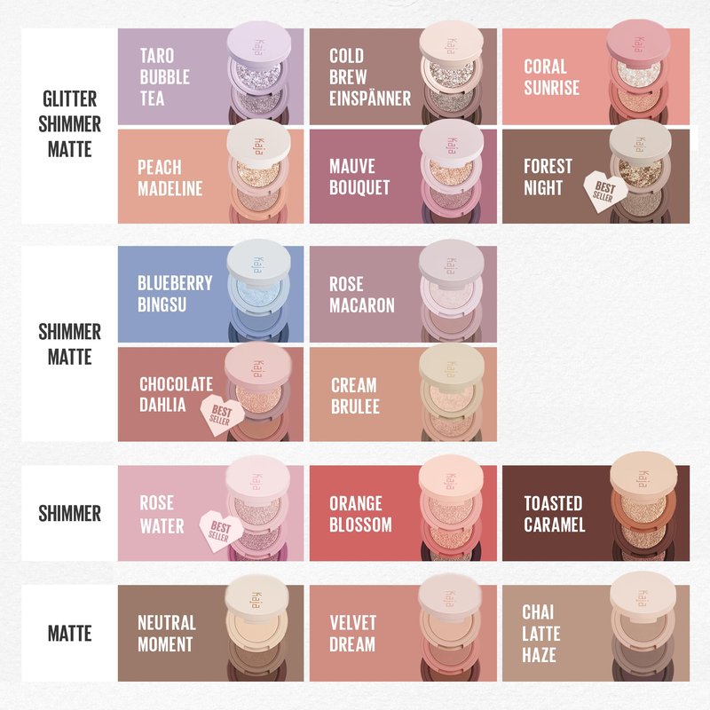 Kaja Beauty Bento Collection | Glitter + Shimmer + Matte | 21 Cold Brew Einspänner - Soft Ash Gray | 2019 Best of Beauty Award in Glitter