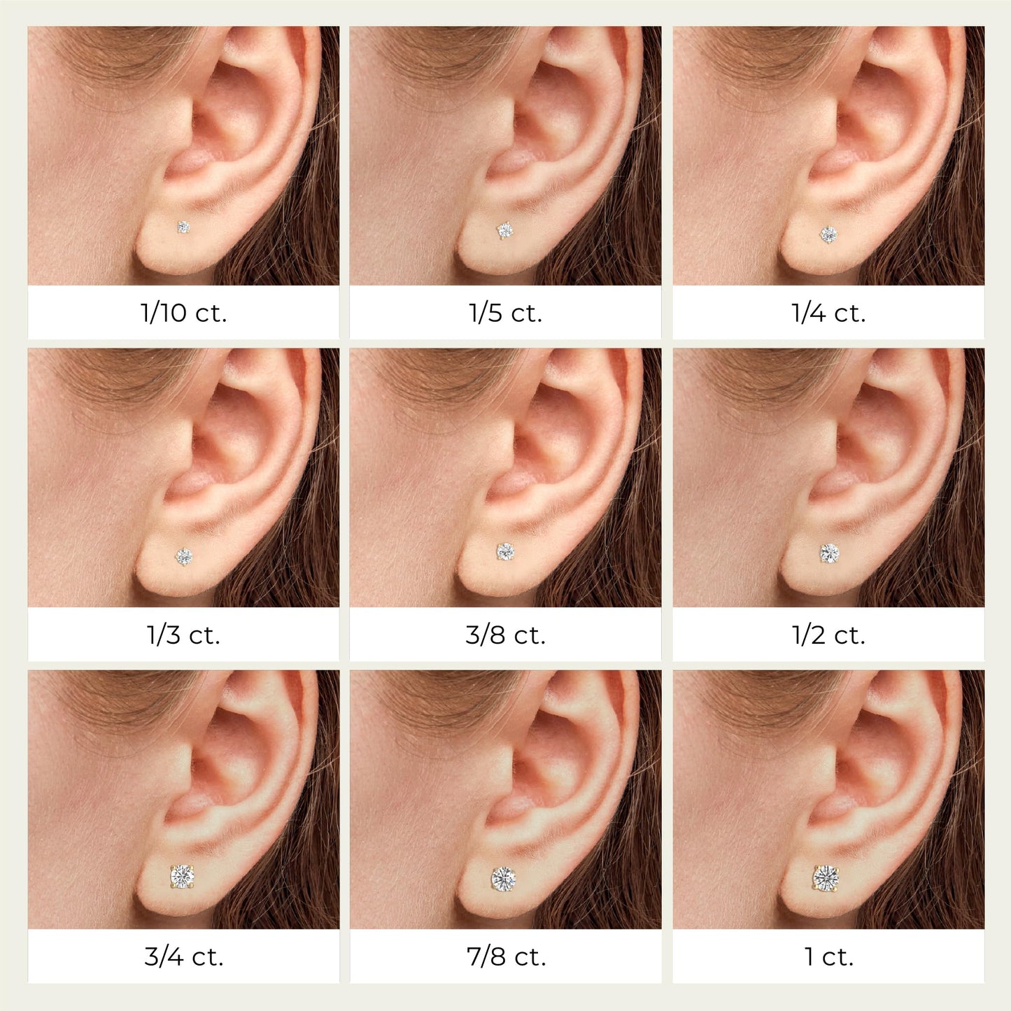 Gilded 1/10 Carat Total Weight Lab-Grown Diamond 14KT Gold Plated Silver Stud Earrings for Women| Hypoallergenic Fine Jewelry | 4-Prong Basket, Push Back Nut | SI1 Clarity, F Color, Round Cut