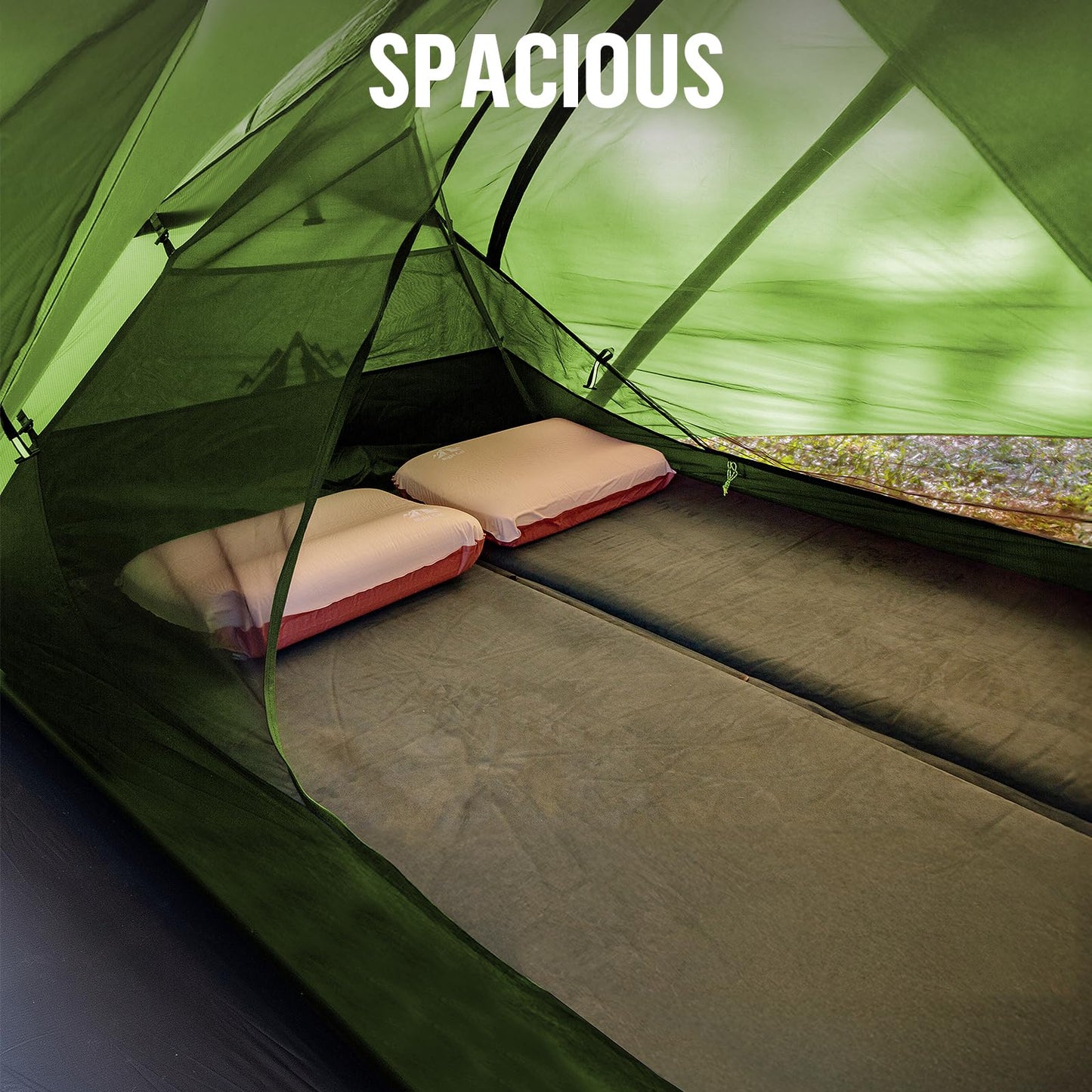 Night Cat Ultralight Backpacking Tent: Waterproof Lightweight Single People Camping Tent for Outdoor Hiking Trekking with Double Layers Aluminum Poles and Footprint 1 Person Green