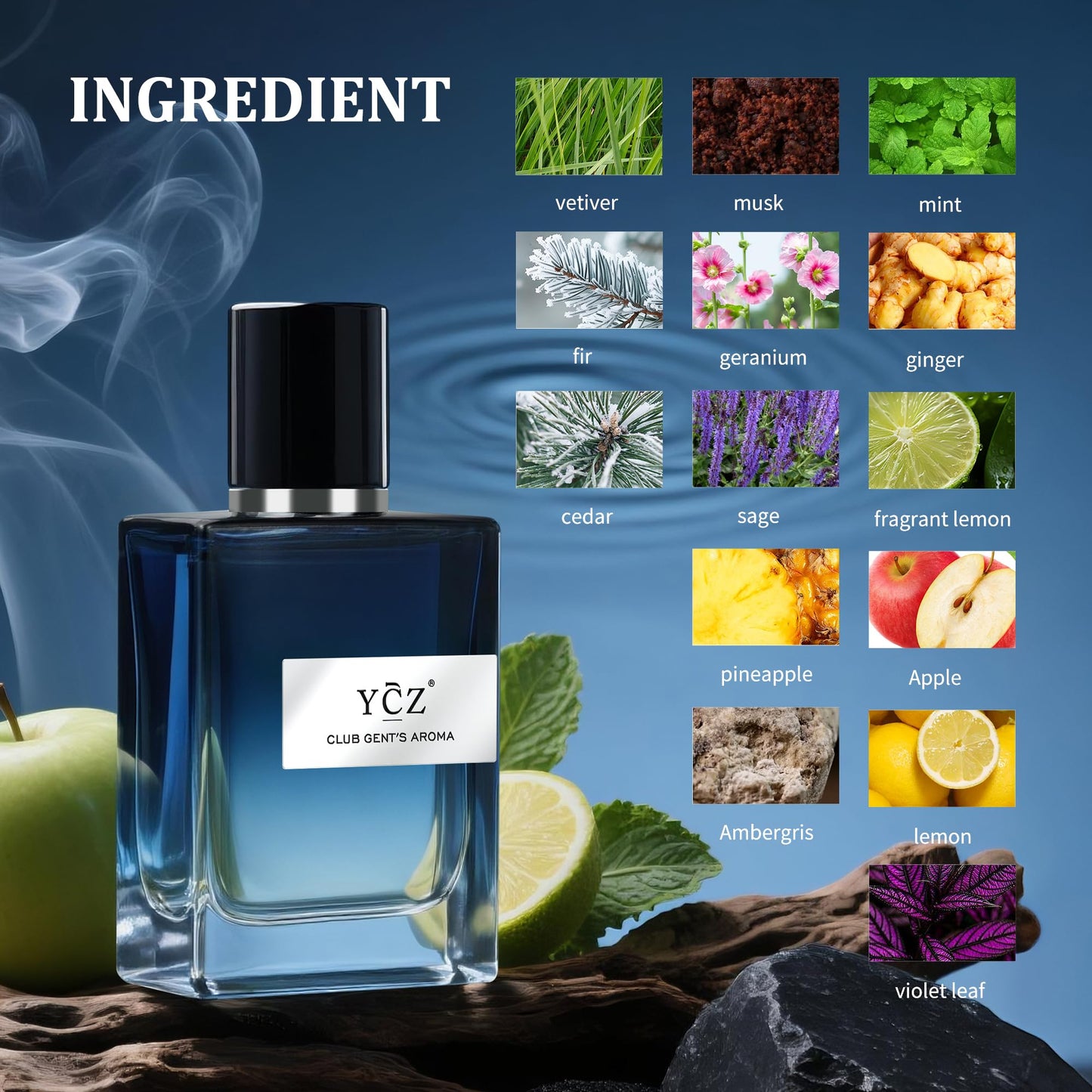 Ycz 2-Pack Love's Borrowing Fire Club Men's Pheromone Cologne - Lasting Citrus Fragrance, Male Glamour & Attraction, 1.7 oz Bottle, Perfect for Dates and Valentine's Day, Christmas Gifts Ideal