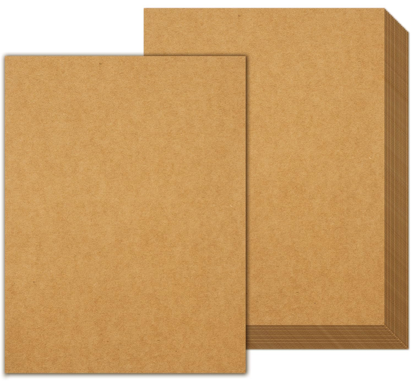 Ohuhu Brown Kraft Cardstock Thick Paper 100 Sheets - 8.5" x 11" Heavyweight 80 lb/216 gsm Card Stock for Crafts and DIY Card Making