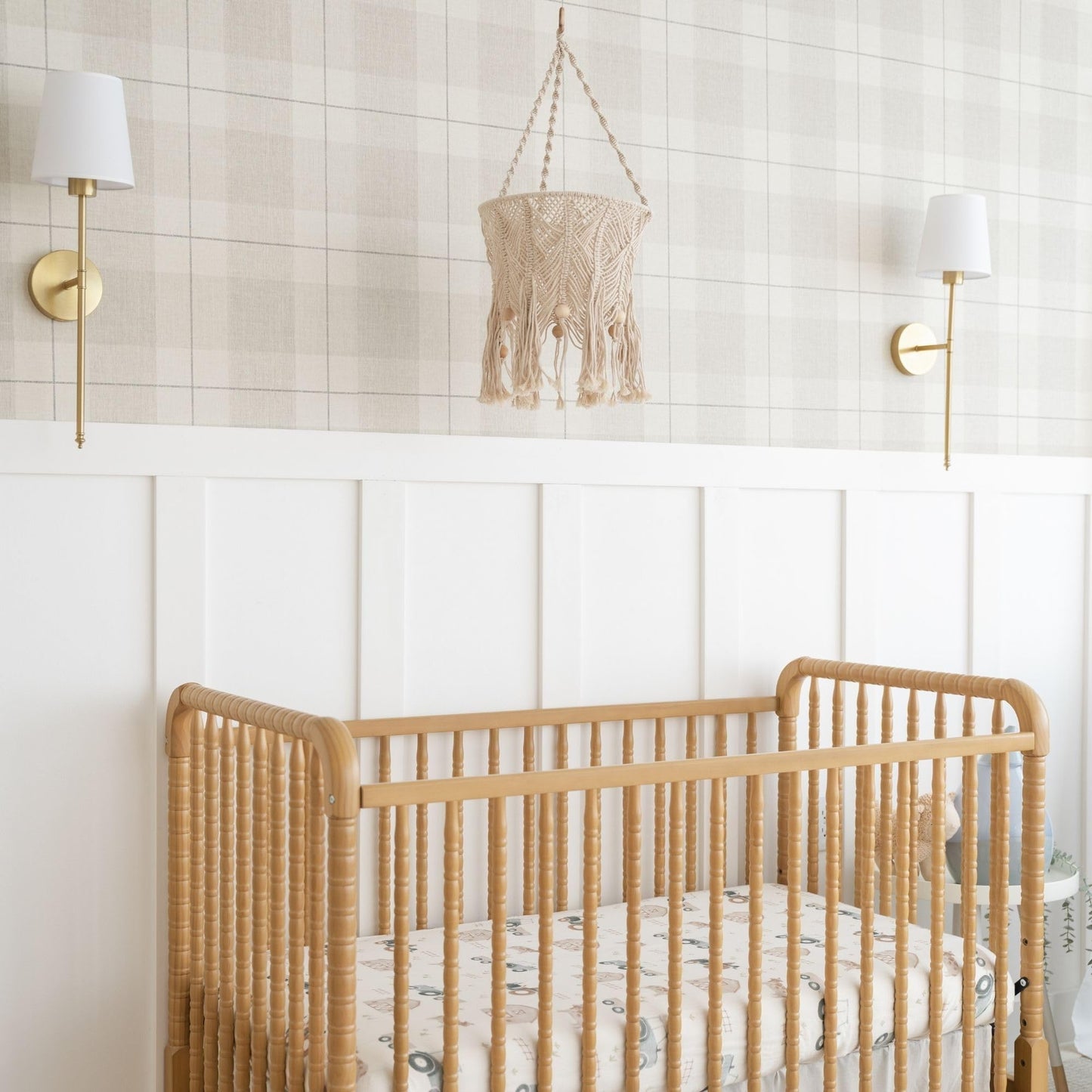 Crane Baby Macrame Ceiling Hanging, Charlie Farmhouse Nursery Mobile, Boho Baby Mobile for Crib, Baby Room Decor, Gender Neutral Nursery Decor, Handmade Decor for Baby Room