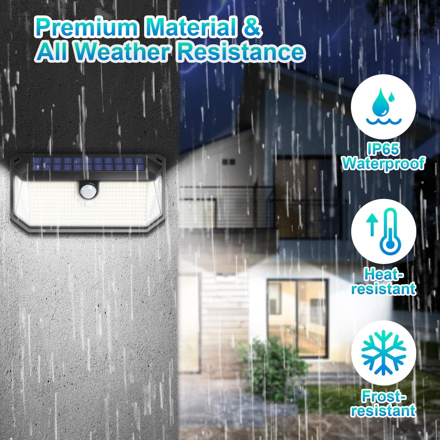 Brightever Solar Outdoor Lights, 4000LM 388 LEDs Motion Sensor Solar Powered Outdoor Light, IP65 Waterproof Exterior Flood Security Lights with 270° Wide Angle & 3 Modes for Patio Garage, 2-Pack
