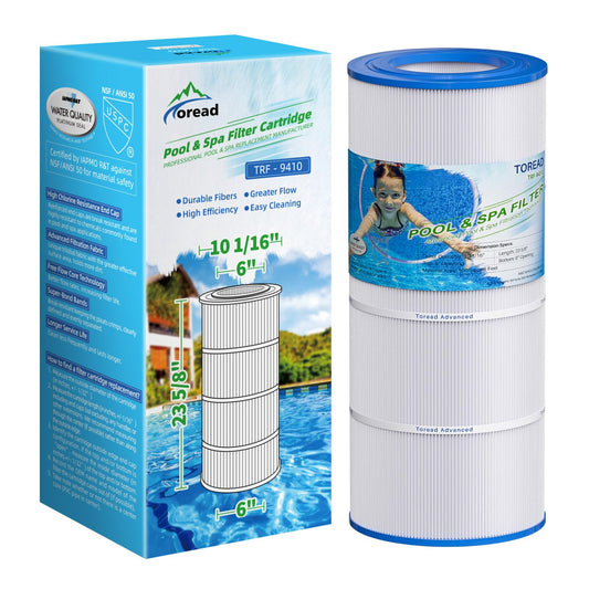 TOREAD® Replacement for Pool Filter Pentair CC100, CCRP100, PAP100, PAP100-4, Ultral-C3, Unicel C-9410, R173215, Filbur FC-0686, 59054200, 160316, 160354, SP100 Predator 100, 100 sq. ft. Cartridge
