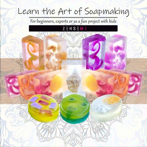 ZenseMe Bundle of Soap Making Kit with 5.5 LB Glycerin Soap Base | DIY Bundle, Melt and Pour Organic Natural Supplies for Adults, Beginners | 2LB Shea Butter and 5.5 LB Ultra Clear Glycerin