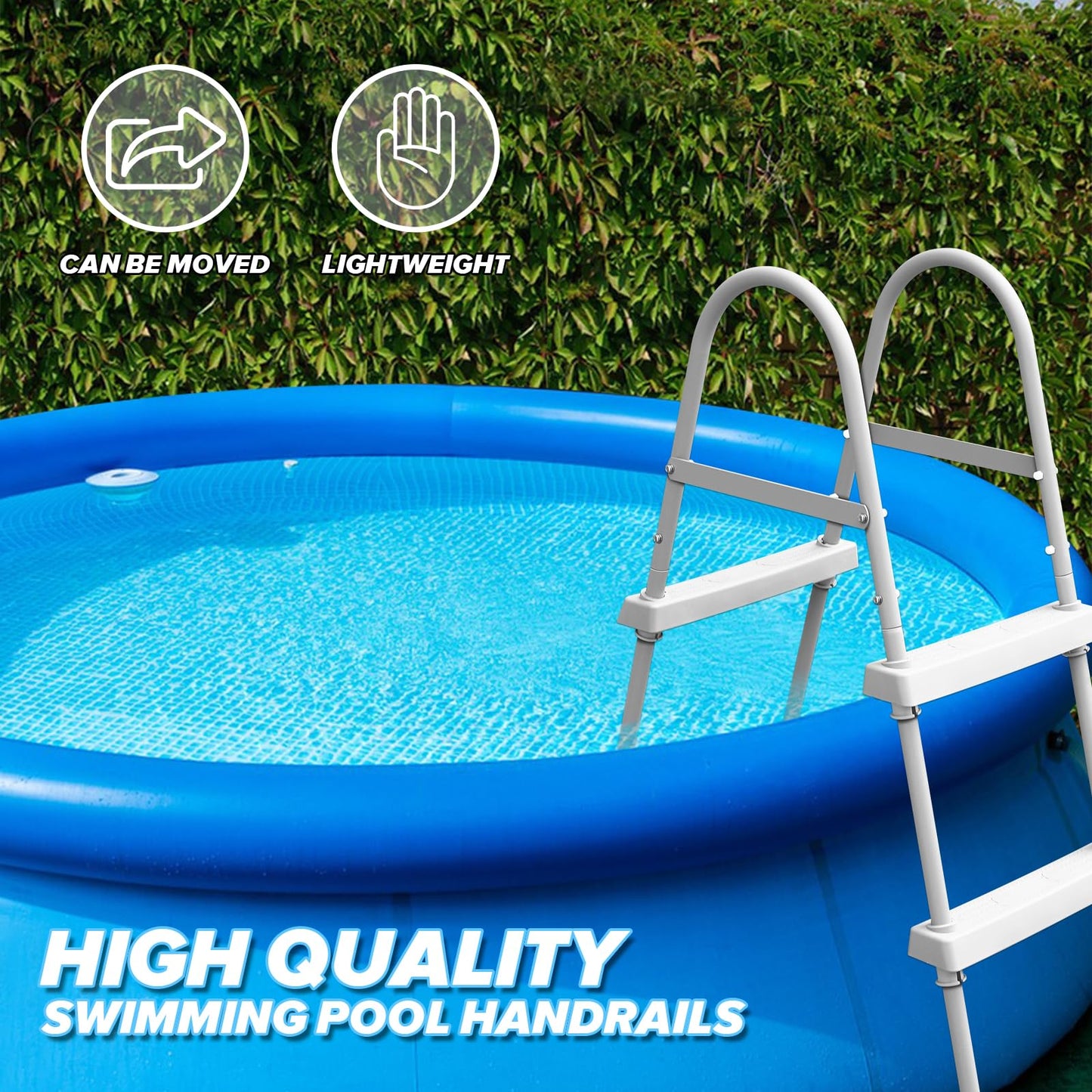 Above Ground Pool Ladder, 34'' Pool Ladder, Swimming Pool Ladder,2-Step Frame Ladder, Suitable for Pools up to 34 inches deep Above Ground, Anti-Slip Feet & Steps