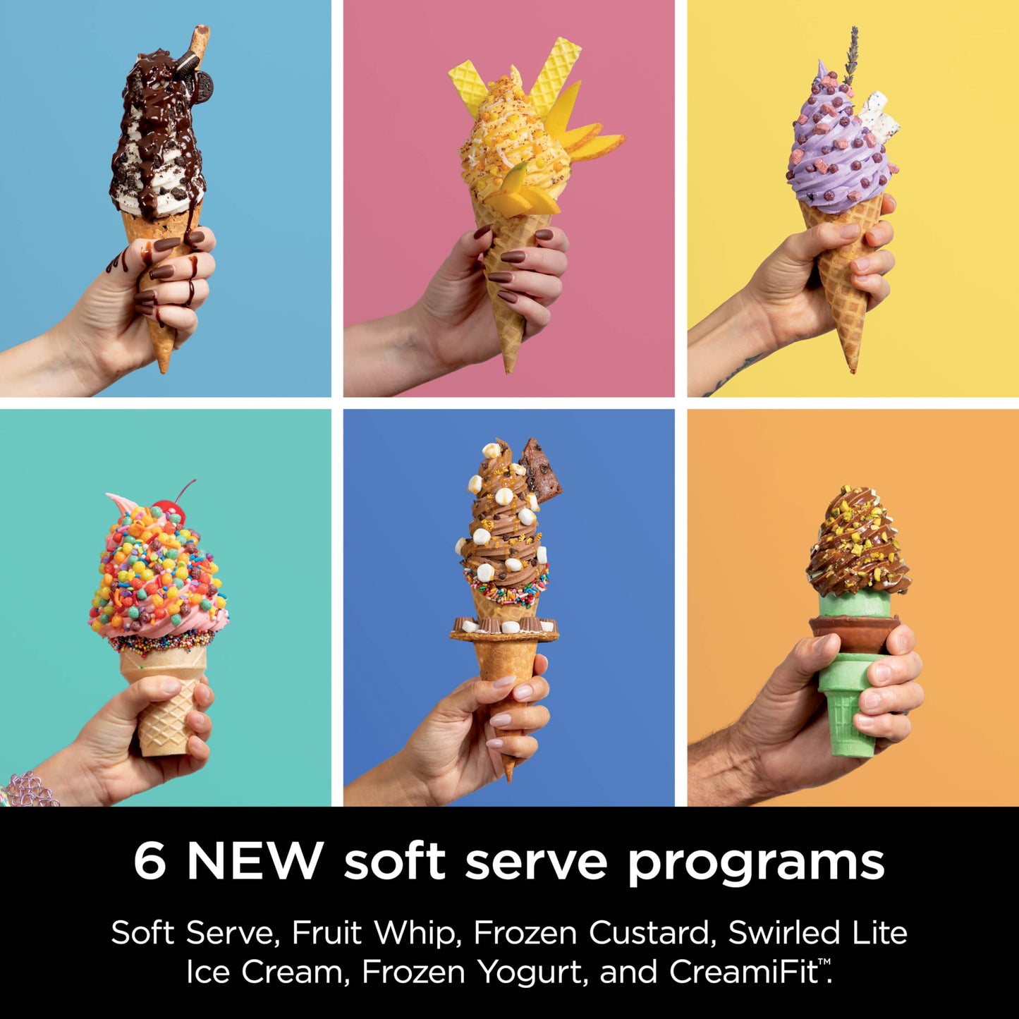 Ninja Swirl by CREAMi Ice Cream and Soft Serve Maker, Sorbet, Milkshake, Frozen Yogurt, Low Calories Program & More, 13-in-1, Soft Serve Handle, (2) CREAMi Swirl 16oz Pints, NC701 (Renewed)