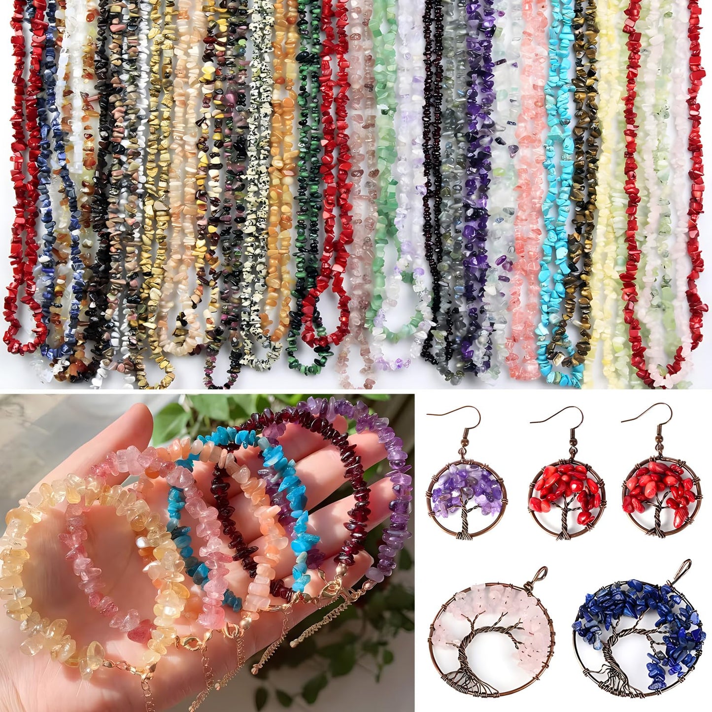 Natural Chip Stone Beads 450pcs Amazonite Chips 5-8mm Genuine Real Irregular Healing Crystal Rocks Hole Drilled DIY Loose Gemstone Beads for Jewelry Making Bracelet Earrings Necklace Crafting
