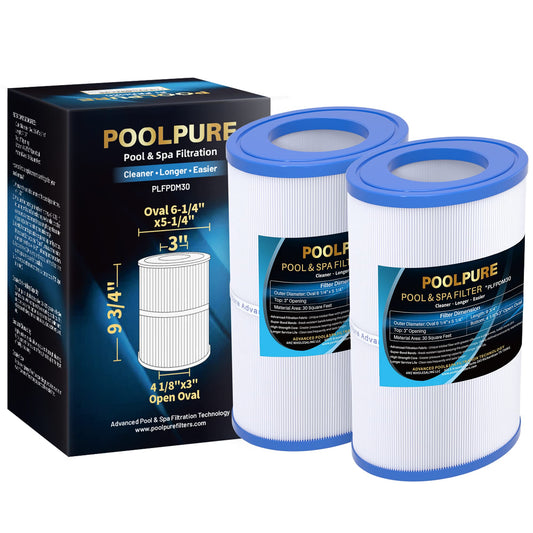 POOLPURE Oval Filter Spa Filter PDM30 Compatible with Dream Maker Hot Tubs 461269, 30 sq.ft Hot Tub Filter Cartridge 2PACK