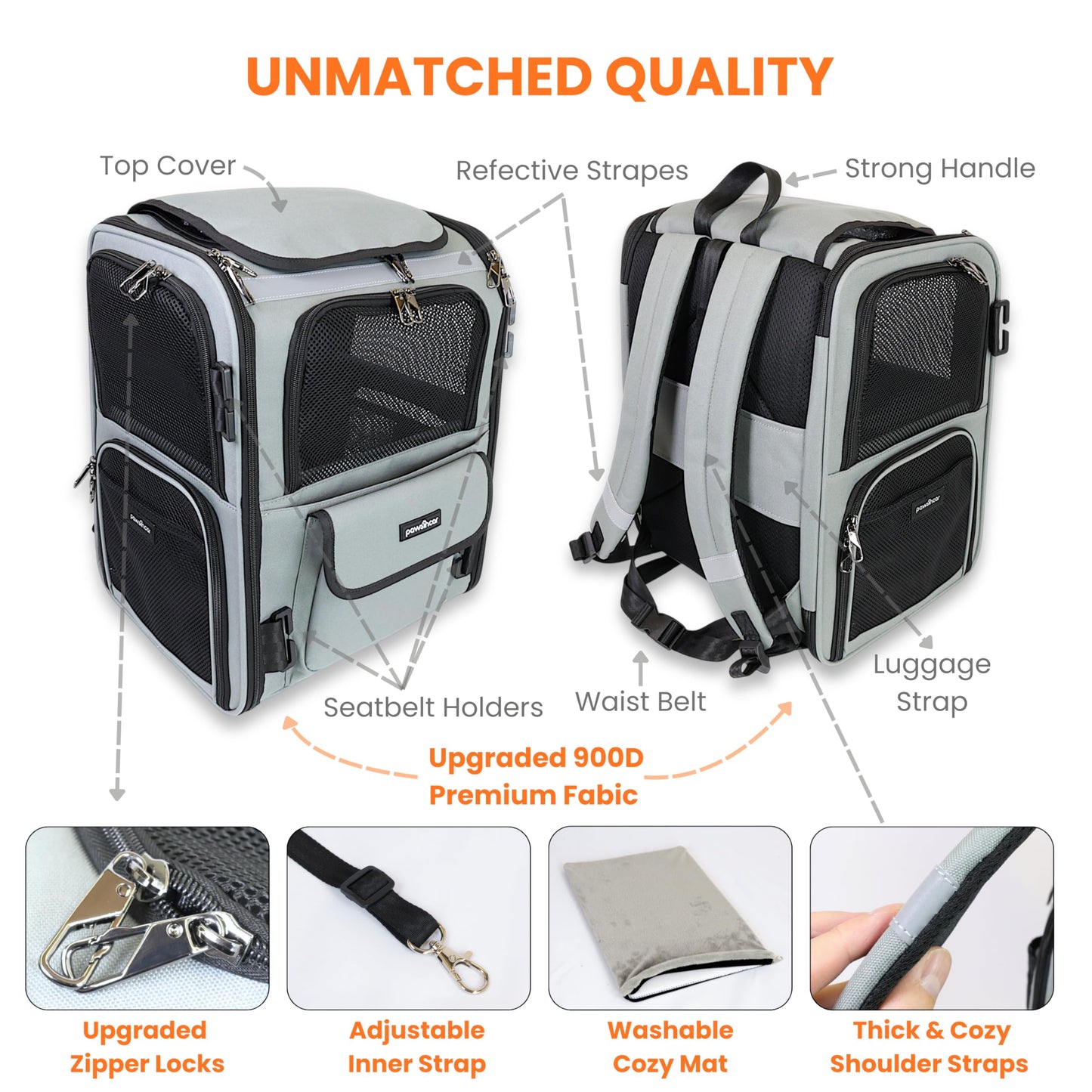 Crash-Tested Multi-Window Cat Backpack Carrier | 2-in-1 Lab-Tested Cat Car Seat & Dog Backpack Carrier | 4 Windows, 4-Side Breathable, Zipper Locks, Foldable | Perfect for Hiking & Pet Car Travel.