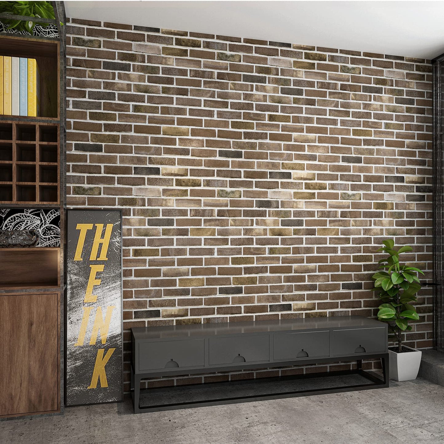Art3d 20-Pack105 Sq.Ft Faux Brick 3D Wall Panels Peel and Stick in Gray Brown, Self Adhesive Waterproof Foam Wallpaper for Bedroom, Bathroom, Kitchen