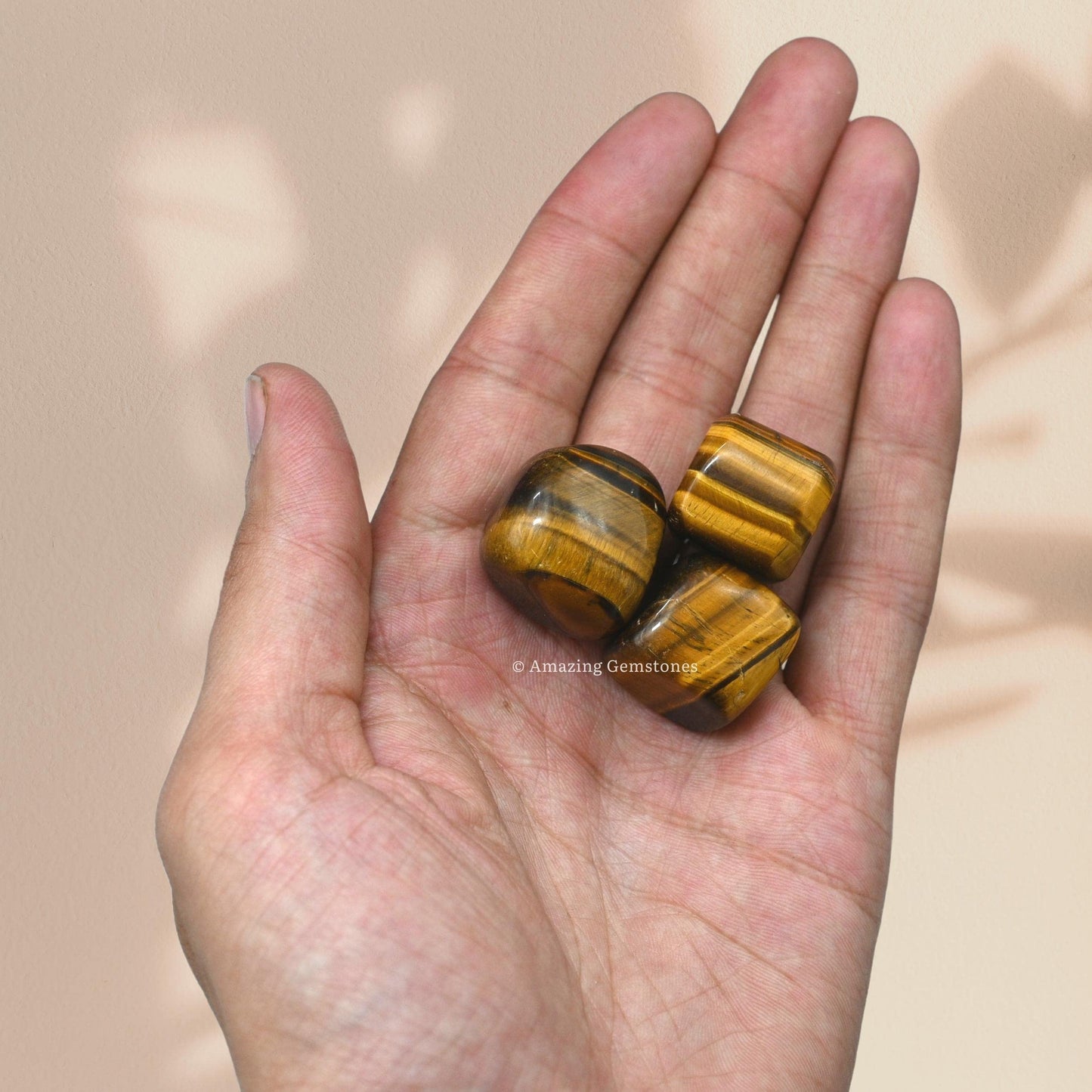 Amazing Gemstone Tiger Eye Crystal Tumbled Stones Polished Rocks - Natural Gem Stones for Healing - DIY Crystals for Protection (1 Piece)