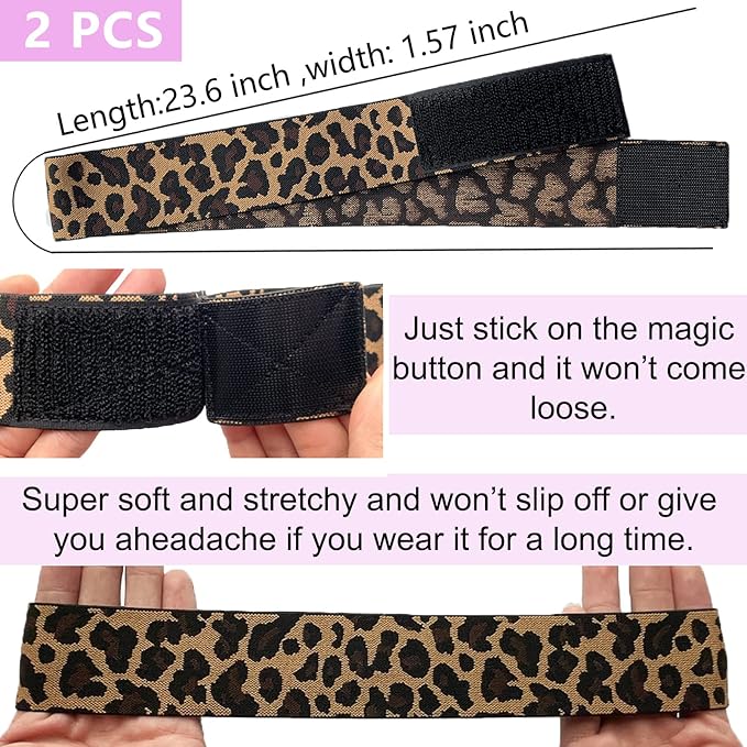 Elastic Bands For Wig Band For Edges 2 Pcs Lace Melting Band For Wigs Elastic Band For Lace Frontal Melt Adjustable Magic Buckle Edge Wrap To Lay Edges Keeping Wig Grip Wig Accessories