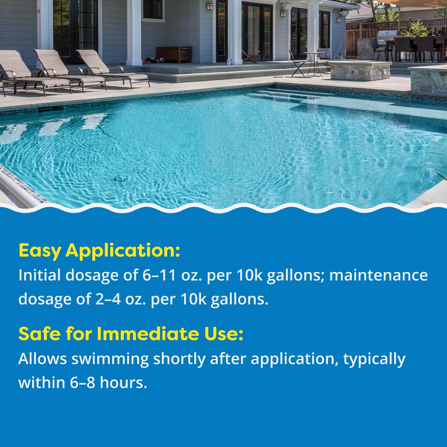 In The Swim Algaecide 60 Plus for Swimming Pools - Non-Metallic, Low Odor, Non-Foaming Algae Bloom Preventative - Chlorine Sanitizer Compatible - 1 Quart